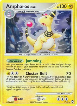 Ampharos 001/132  Deck Exclusives - Rare