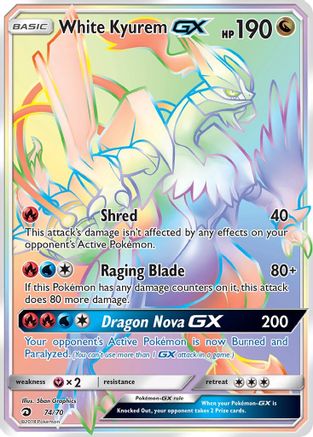 White Kyurem GX (Secret) 074  - Holofoil Dragon Majesty - Secret Rare