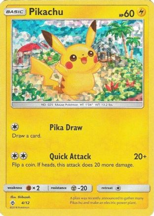 Pikachu 004/12  - Holofoil McDonalds Promos 2018 - Promo