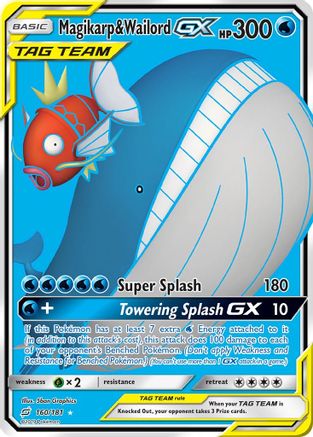 Magikarp & Wailord GX (Full Art) 160  - Holofoil SM  Team Up - Ultra Rare