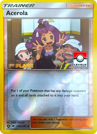 Acerola 112a/147  - Reverse Holofoil League & Championship Cards - Promo