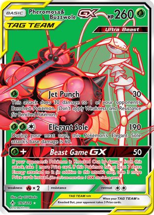 Pheromosa & Buzzwole GX (191) (Full Art) 191  - Holofoil SM  Unbroken Bonds - Ultra Rare