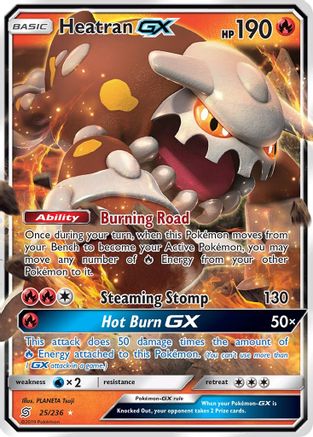 Heatran GX 025/236  - Holofoil SM  Unified Minds - Ultra Rare