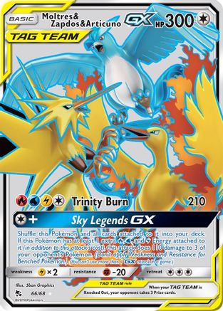 Moltres & Zapdos & Articuno GX (Full Art) 066/68  - Holofoil Hidden Fates - Ultra Rare