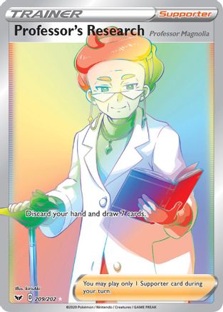 Professor's Research (Secret) 209/202  - Holofoil SWSH01 Sword & Shield Base Set - Secret Rare