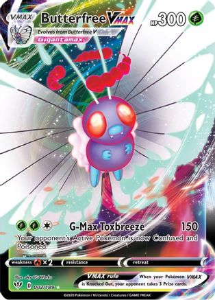 Butterfree VMAX 002/189  - Holofoil SWSH03 Darkness Ablaze - Ultra Rare