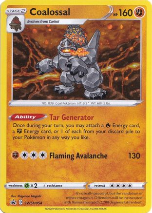 Coalossal SWSH054/054  - Holofoil SWSH Sword & Shield Promo Cards - Promo