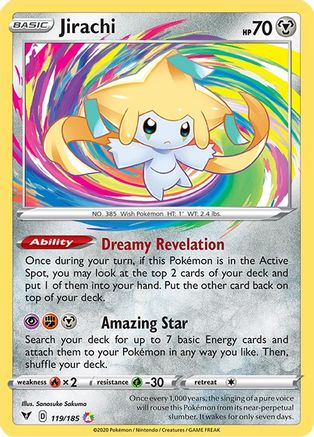 Jirachi 119/185  - Holofoil SWSH04 Vivid Voltage - Amazing Rare