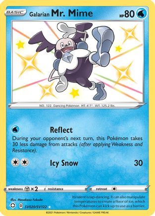 Galarian Mr. Mime SV020/SV122  - Holofoil Shining Fates Shiny Vault - Shiny Holo Rare