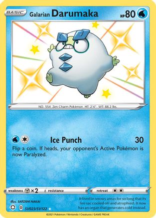 Galarian Darumaka SV023/SV122  - Holofoil Shining Fates Shiny Vault - Shiny Holo Rare