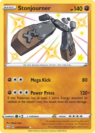 Stonjourner SV075/SV122  - Holofoil Shining Fates Shiny Vault - Shiny Holo Rare