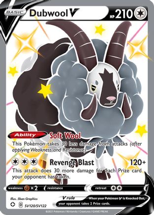Dubwool V SV120/SV122  - Holofoil Shining Fates Shiny Vault - Shiny Holo Rare