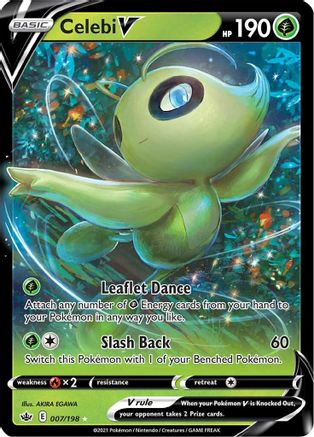 Celebi V 007/198  - Holofoil SWSH06 Chilling Reign - Ultra Rare