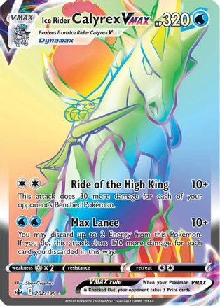 Ice Rider Calyrex VMAX (Secret) 202/198  - Holofoil SWSH06 Chilling Reign - Secret Rare
