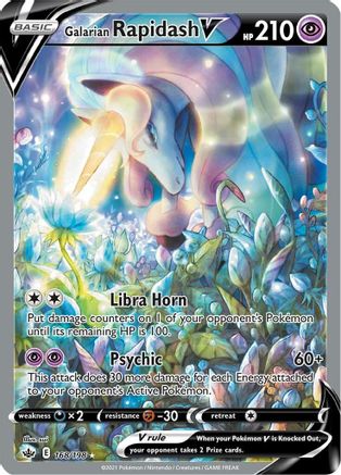 Galarian Rapidash V (Alternate Full Art) 168/198  - Holofoil SWSH06 Chilling Reign - Ultra Rare