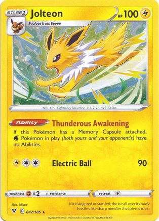 Jolteon 047/185  - Holofoil Miscellaneous Cards & Products - Promo