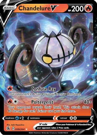 Chandelure V 039/264  - Holofoil SWSH08 Fusion Strike - Ultra Rare