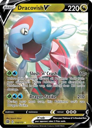 Dracovish V 114/172  - Holofoil SWSH09 Brilliant Stars - Ultra Rare