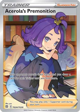 Acerola's Premonition TG24/TG30  - Holofoil SWSH09 Brilliant Stars Trainer Gallery - Ultra Rare