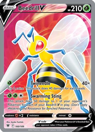 Beedrill V (Full Art) 160/189  - Holofoil SWSH10 Astral Radiance - Ultra Rare