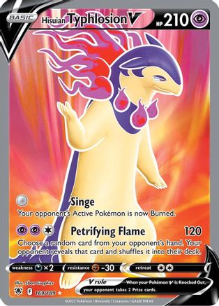 Hisuian Typhlosion V (Full Art) 169/189  - Holofoil SWSH10 Astral Radiance - Ultra Rare