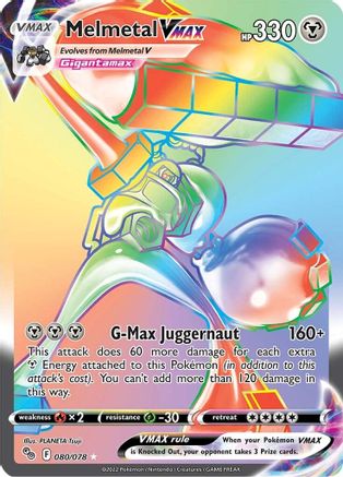 Melmetal VMAX (Secret) 080/078  - Holofoil Pokemon GO - Secret Rare