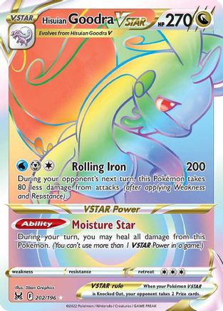 Hisuian Goodra VSTAR (Secret) 202/196  - Holofoil SWSH11 Lost Origin - Secret Rare