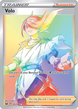 Volo (Secret) 211/196  - Holofoil SWSH11 Lost Origin - Secret Rare