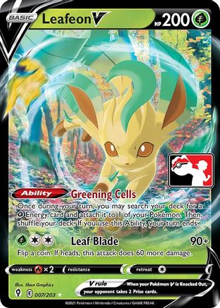 Leafeon V 007  - Holofoil Prize Pack Series Cards - Ultra Rare