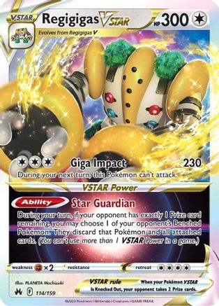 Regigigas VSTAR 114/159  - Holofoil Crown Zenith - Ultra Rare