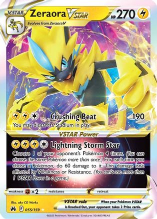 Zeraora VSTAR 055/159  - Holofoil Crown Zenith - Ultra Rare