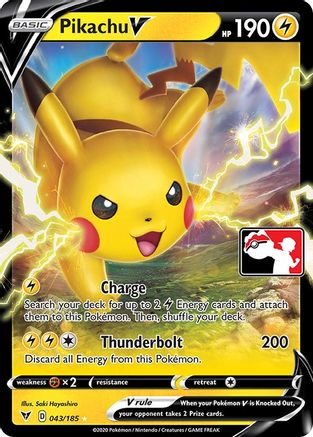 Pikachu V 043  - Holofoil Prize Pack Series Cards - Ultra Rare