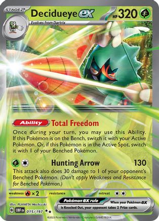 Decidueye ex 015/197  - Holofoil SV03 Obsidian Flames - Double Rare