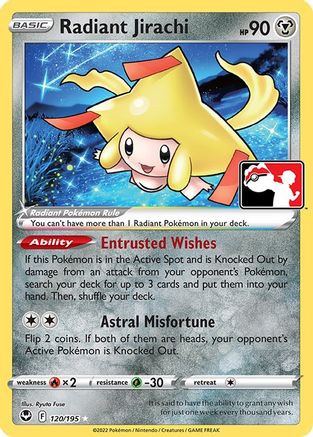 Radiant Jirachi 120  - Holofoil Prize Pack Series Cards - Radiant Rare