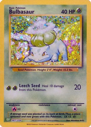 Bulbasaur 001/034  - Holofoil Trading Card Game Classic - Classic Collection