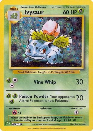 Ivysaur 002/034  - Holofoil Trading Card Game Classic - Classic Collection