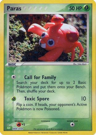 Paras 004/034  - Holofoil Trading Card Game Classic - Classic Collection