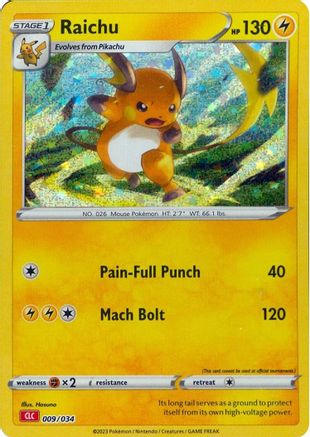 Raichu 009/034  - Holofoil Trading Card Game Classic - Classic Collection