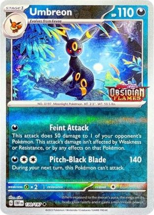 Umbreon (Obsidian Flames Stamped) 130/197  - Reverse Holofoil Miscellaneous Cards & Products - Promo