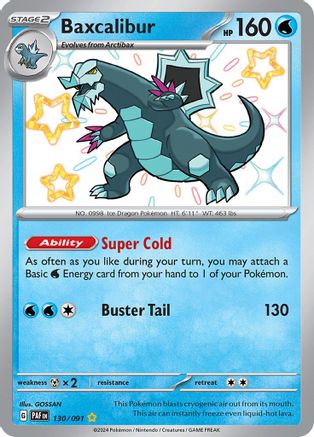 Baxcalibur 130/091  - Holofoil SV Paldean Fates - Shiny Rare
