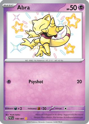 Abra 148/091  - Holofoil SV Paldean Fates - Shiny Rare