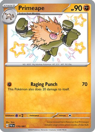 Primeape 170/091  - Holofoil SV Paldean Fates - Shiny Rare