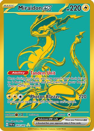 Miraidon ex 243/091  - Holofoil SV Paldean Fates - Hyper Rare