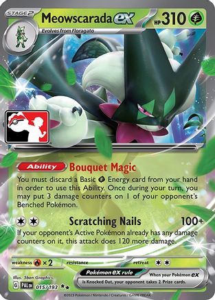 Meowscarada ex 015/193  - Holofoil Prize Pack Series Cards - Double Rare