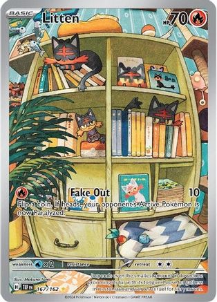 Litten 167/162  - Holofoil SV05 Temporal Forces - Illustration Rare