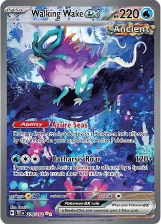 Walking Wake ex 205/162  - Holofoil SV05 Temporal Forces - Special Illustration Rare
