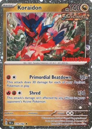 Koraidon (Gamestop Promo) 119/162  - Reverse Holofoil Miscellaneous Cards & Products - Promo
