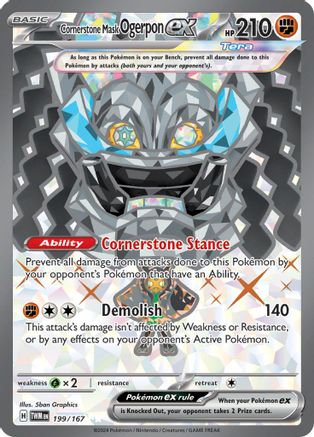 Cornerstone Mask Ogerpon ex 199/167  - Holofoil SV06 Twilight Masquerade - Ultra Rare
