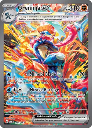 Greninja ex 214/167  - Holofoil SV06 Twilight Masquerade - Special Illustration Rare