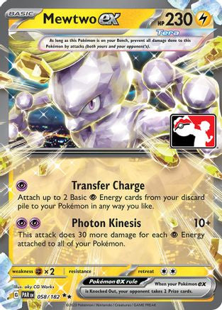 Mewtwo ex 058/182  - Holofoil Prize Pack Series Cards - Double Rare